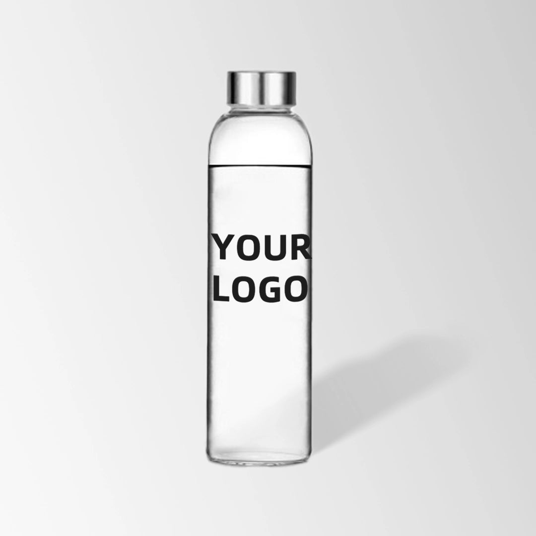 18 oz. Clear Glass Water Bottle with Lid