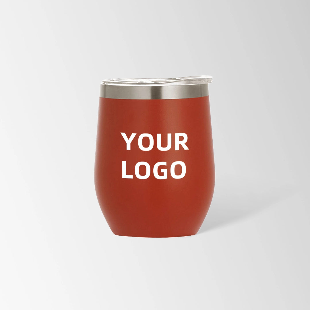 Orange red insulated wine tumbler custom logo