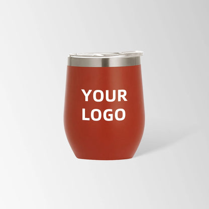 Orange red insulated wine tumbler custom logo