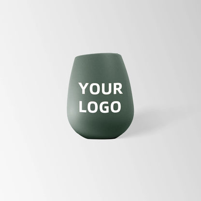 Sage green silicone stemless wine tumbler custom logo
