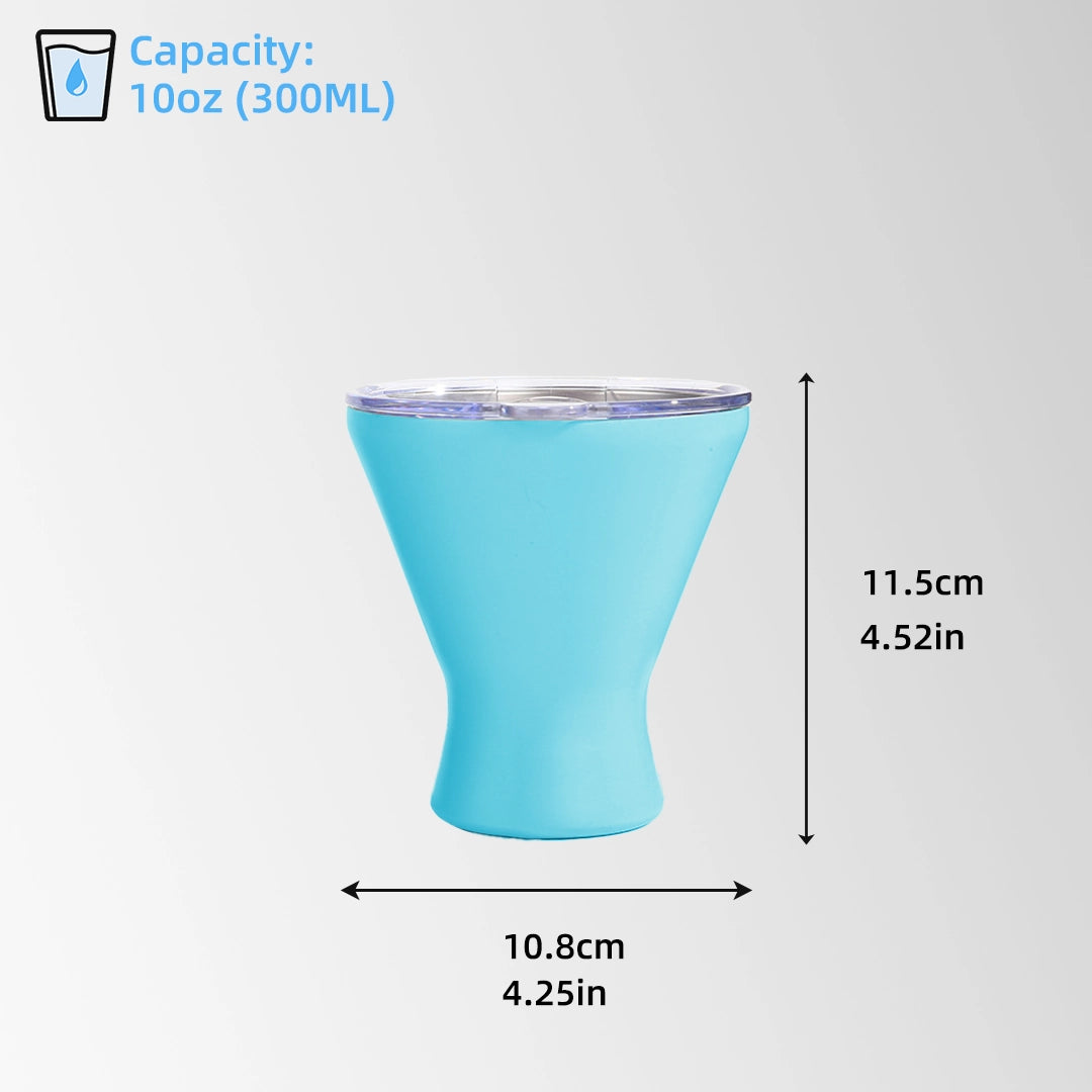 Lake Blue martini tumbler size and dimensions view