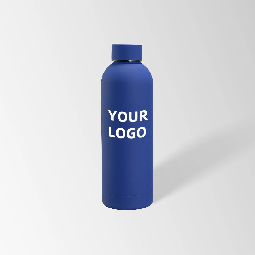 25 oz. Royal blue insulated water bottle custom logo