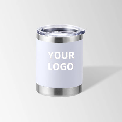 White travel coffee tumbler custom logo