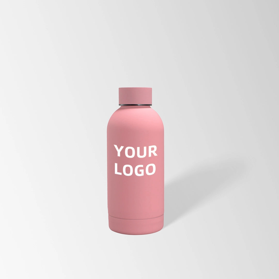 12 oz. Pink insulated water bottle custom logo