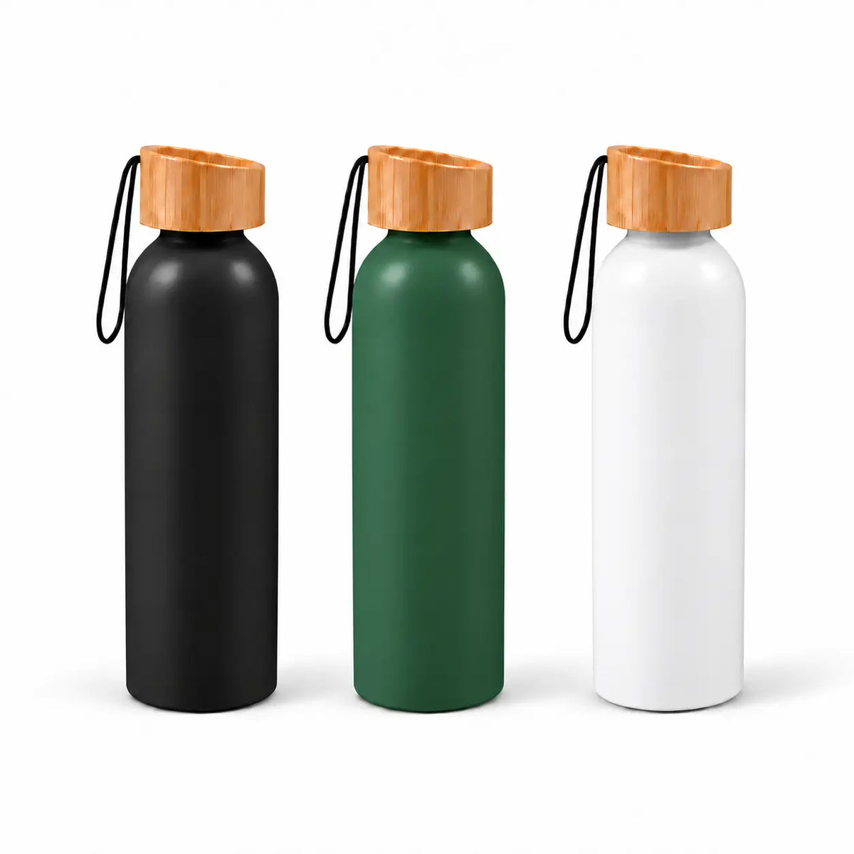 20 oz aluminum water bottles with bamboo lid in multiple colors