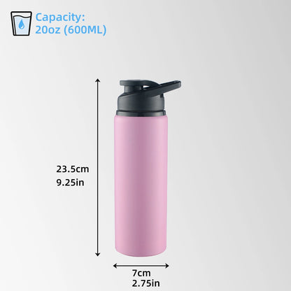 20 oz snap lid aluminum water bottle size and capacity chart
