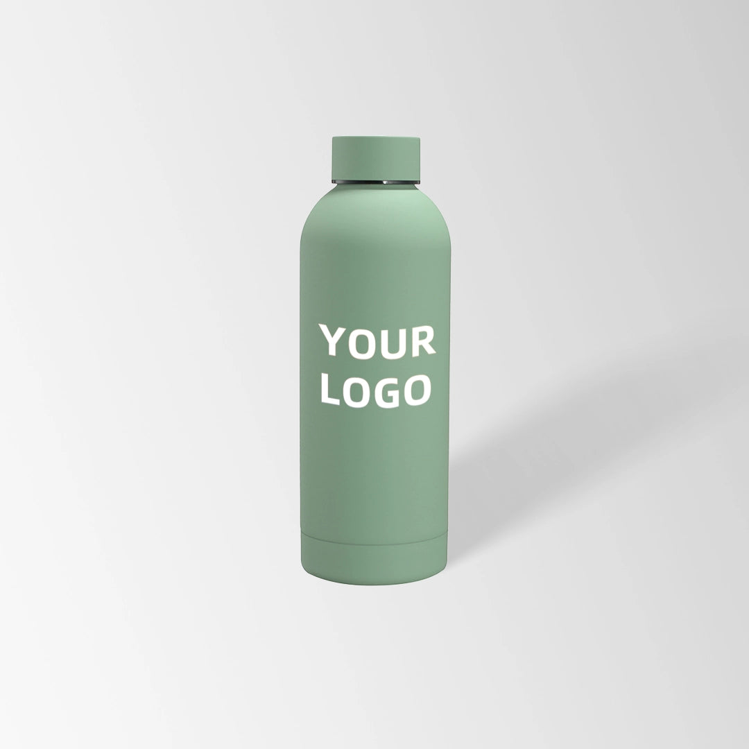 17 oz. Light green insulated water bottle custom logo