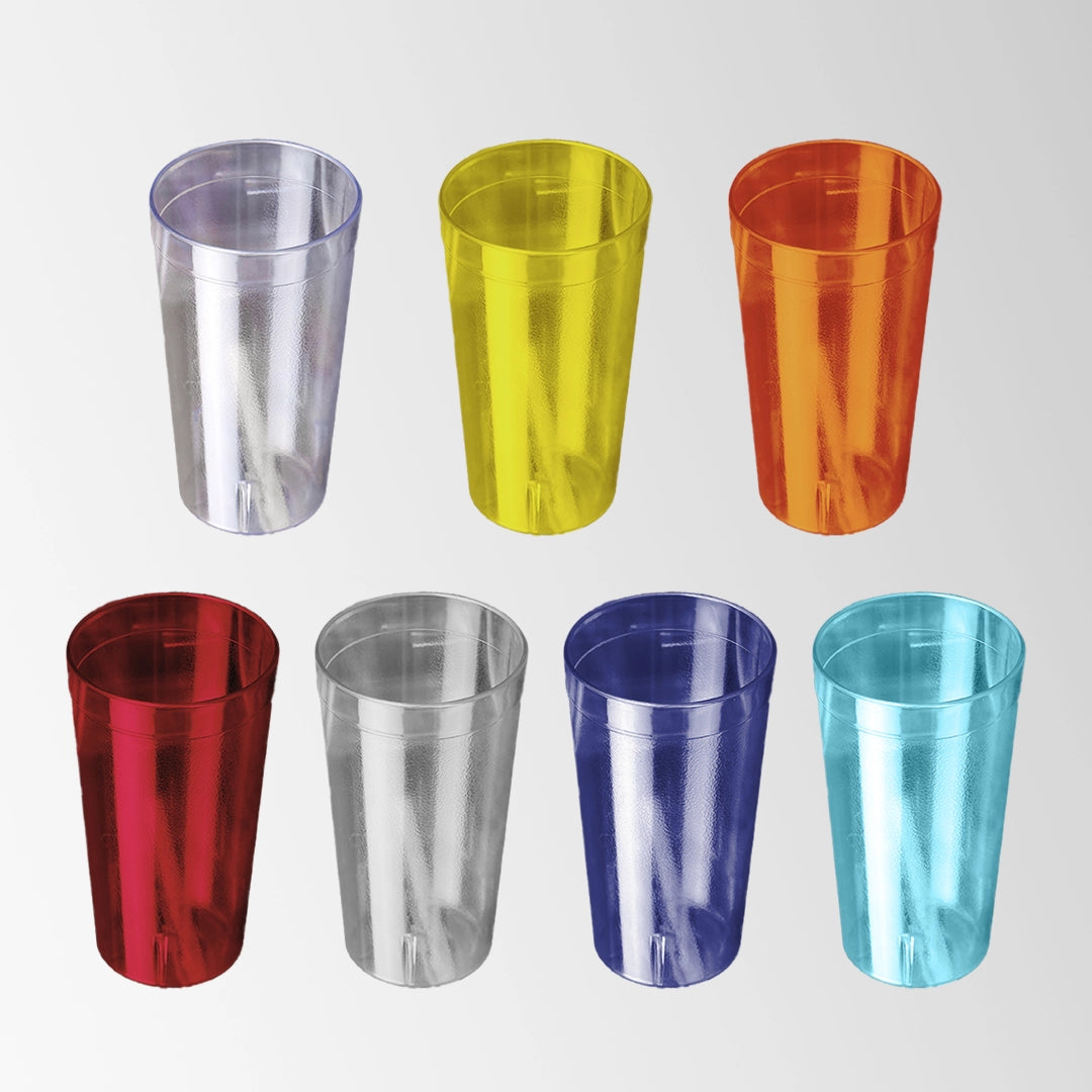 multi color SAN plastic tumblers collection