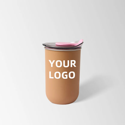 Light brown stainless steel coffee cup custom logo