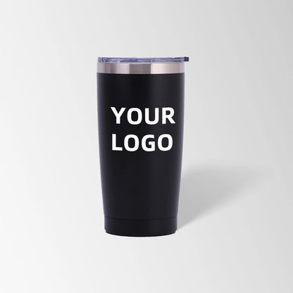 Black vacuum insulated tumbler custom logo