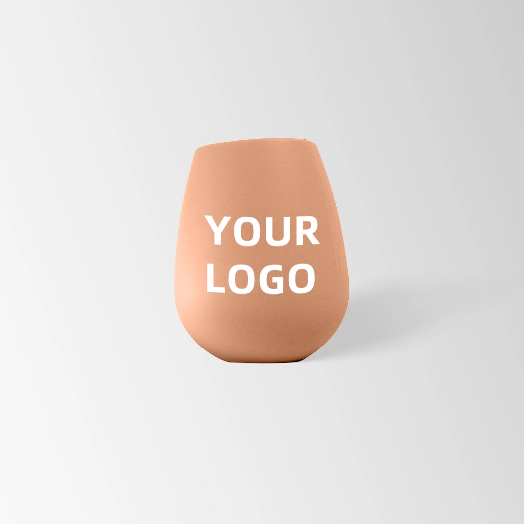 Matte terracotta silicone stemless wine tumbler custom logo