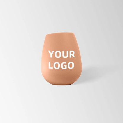 Matte terracotta silicone stemless wine tumbler custom logo