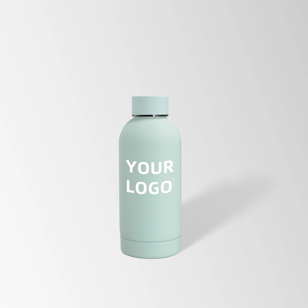 12 oz. Light green insulated water bottle custom logo