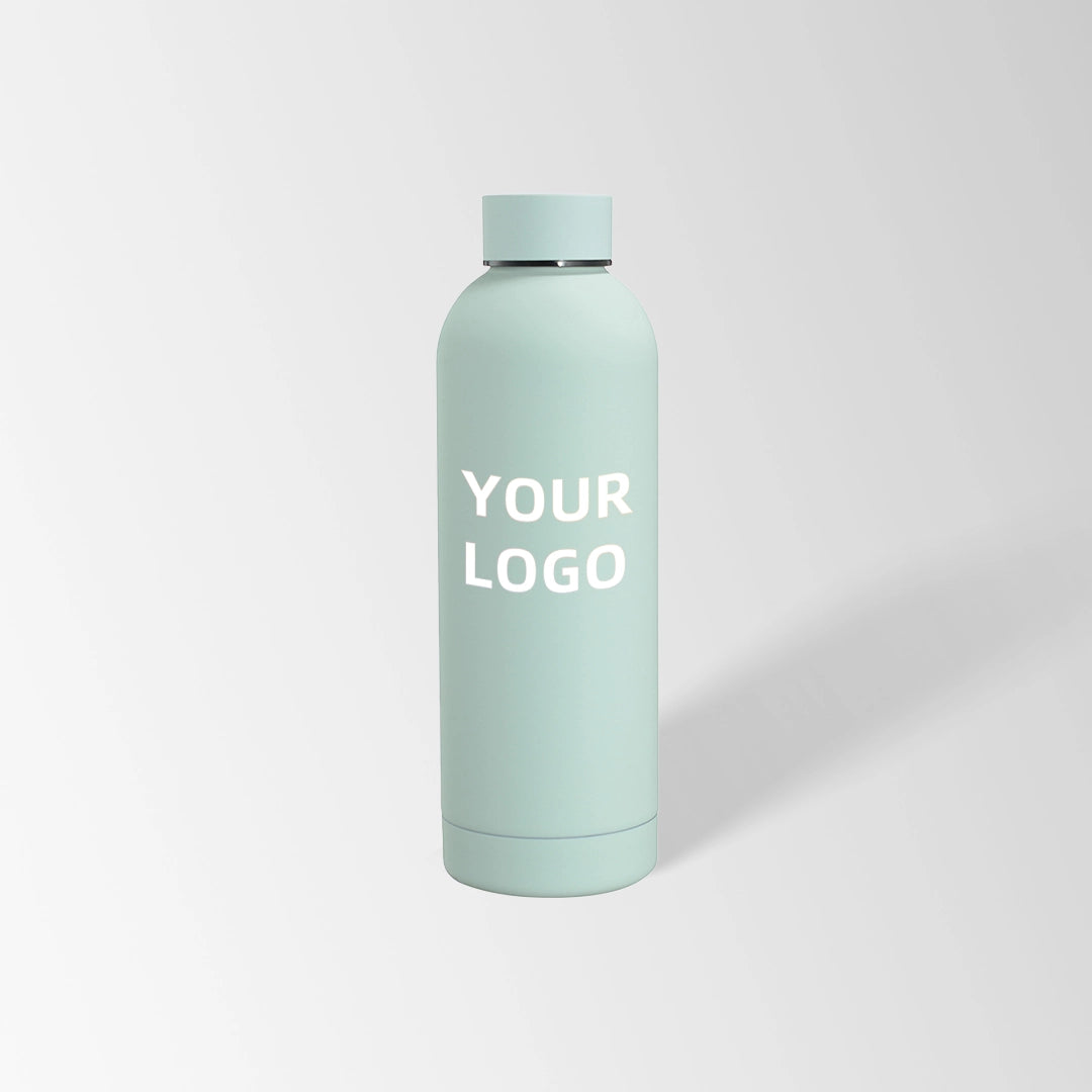 25 oz. Light green insulated water bottle custom logo