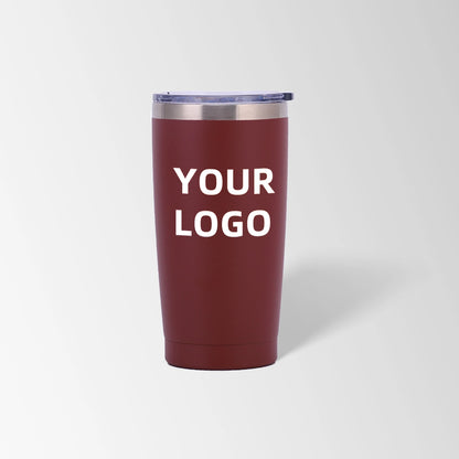 Burgundy red vacuum insulated tumbler custom logo
