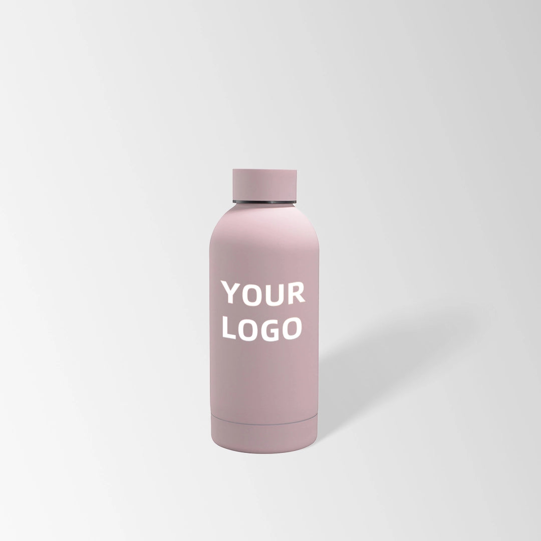 12 oz. Light pink insulated water bottle custom logo