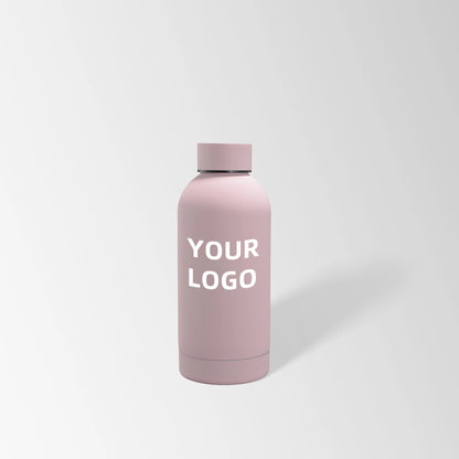 12 oz. Light pink insulated water bottle custom logo