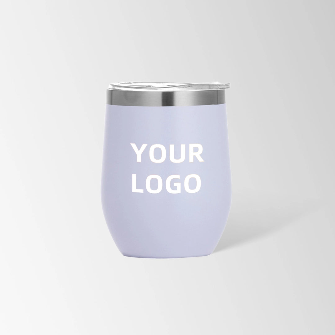 White insulated wine tumbler custom logo