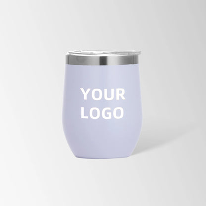 White insulated wine tumbler custom logo