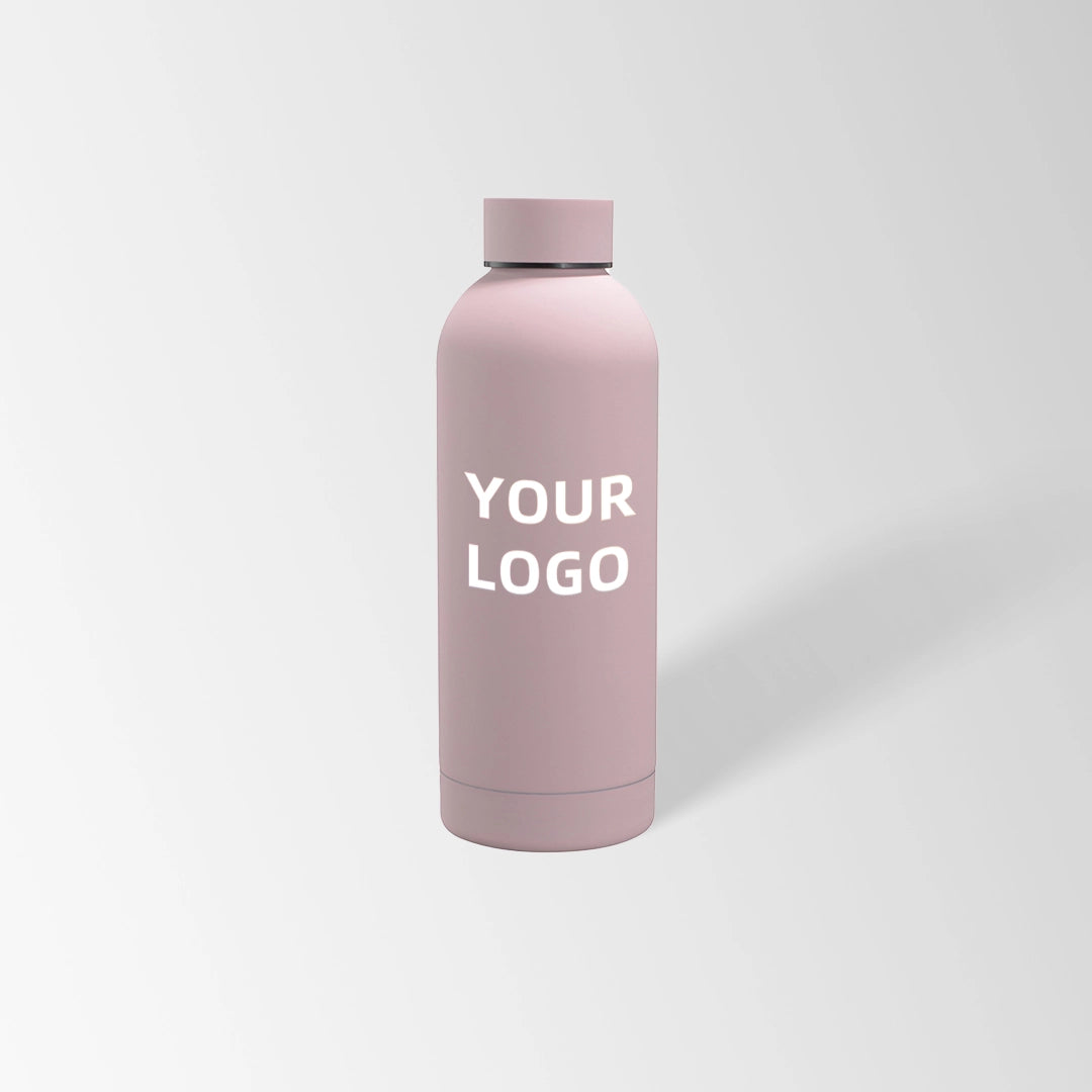 17 oz. Light pink insulated water bottle custom logo