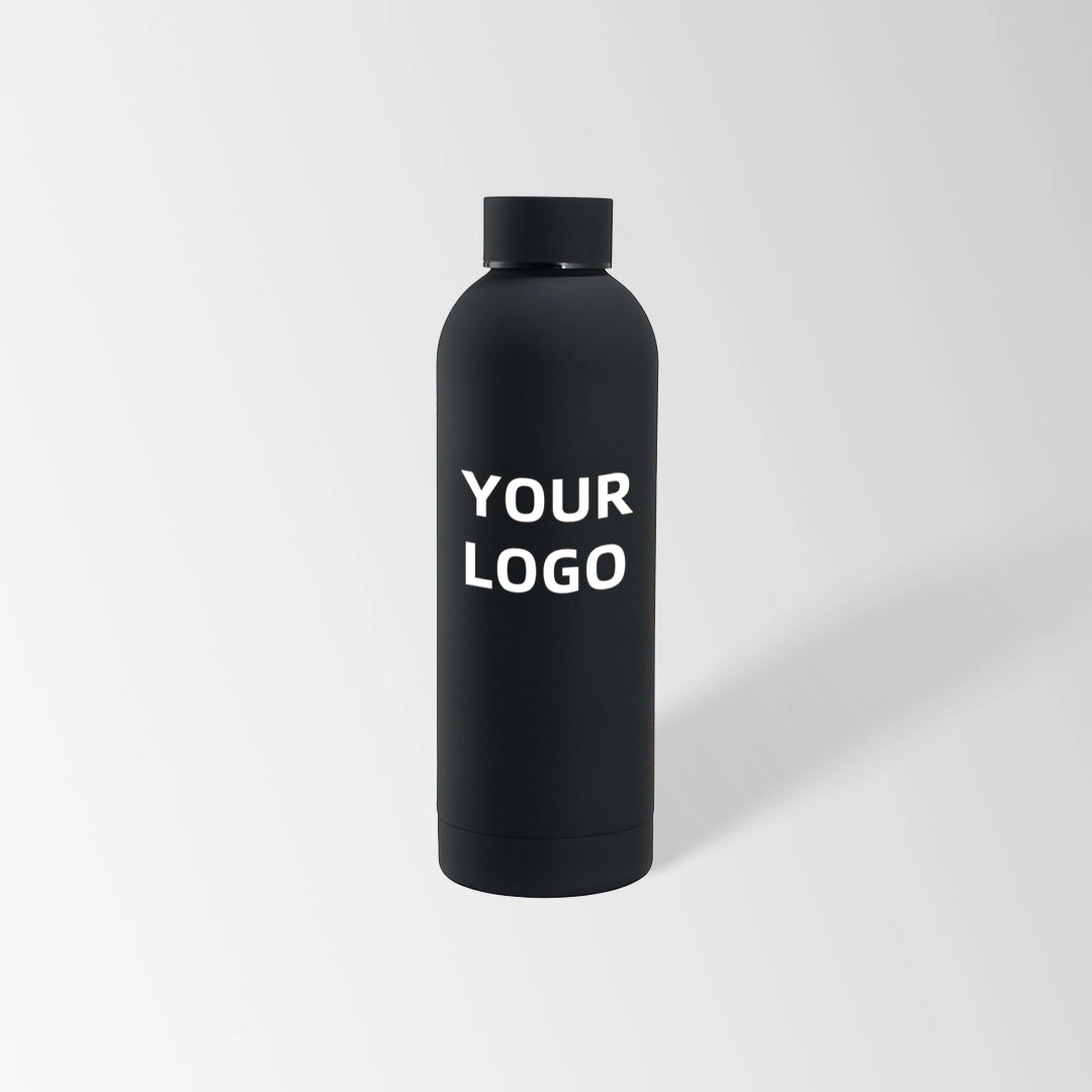 25 oz. Black insulated water bottle custom logo