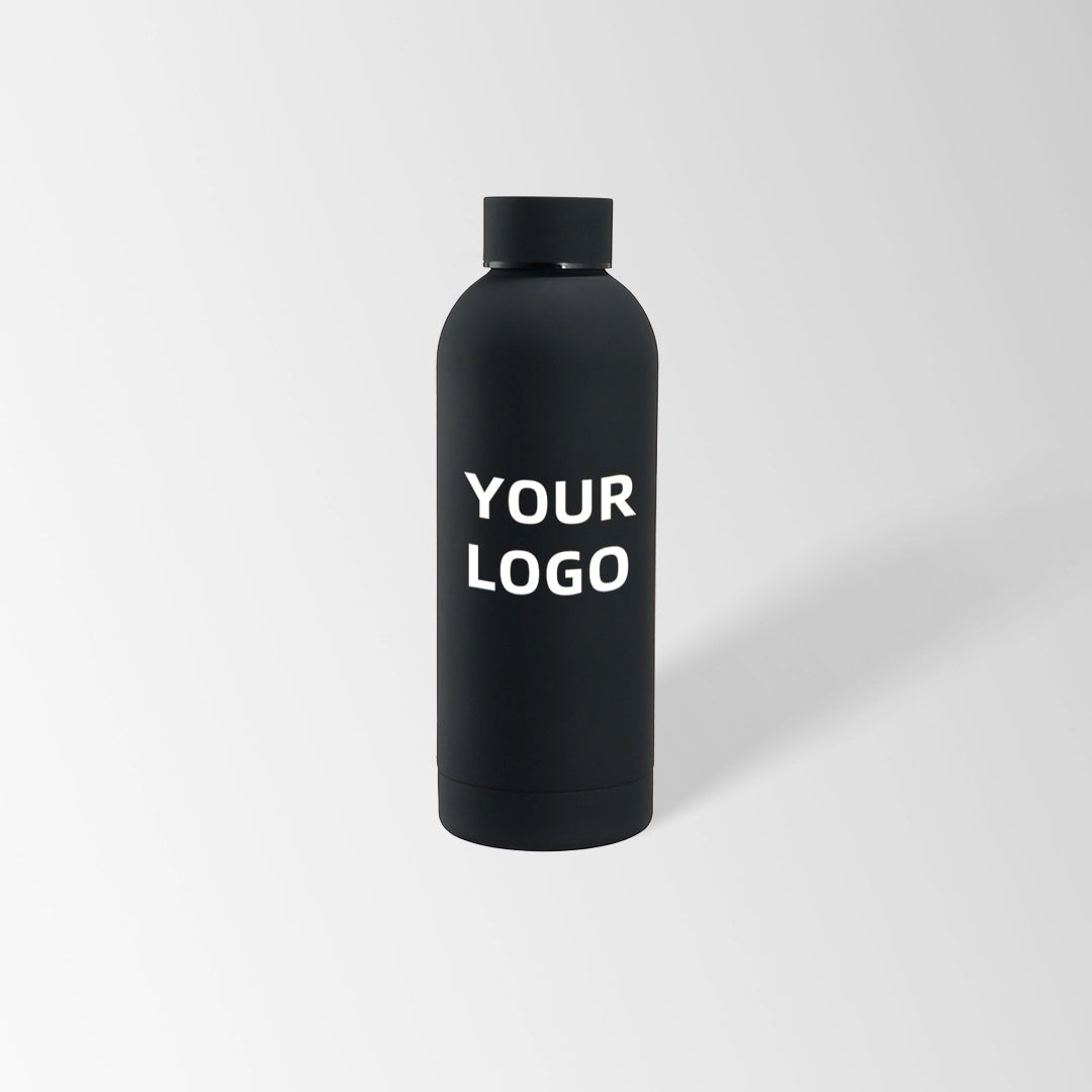 17 oz. Black insulated water bottle custom logo