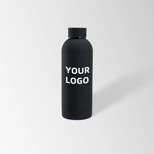 17 oz. Black insulated water bottle custom logo