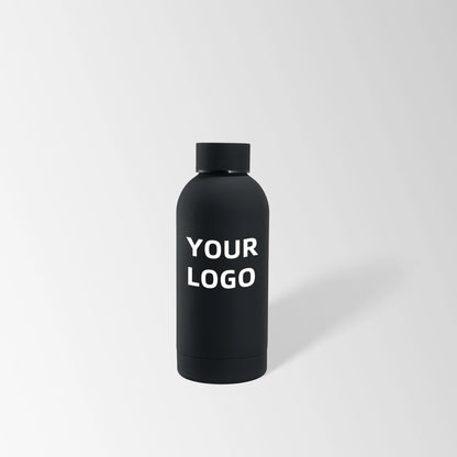 12 oz. Black insulated water bottle custom logo