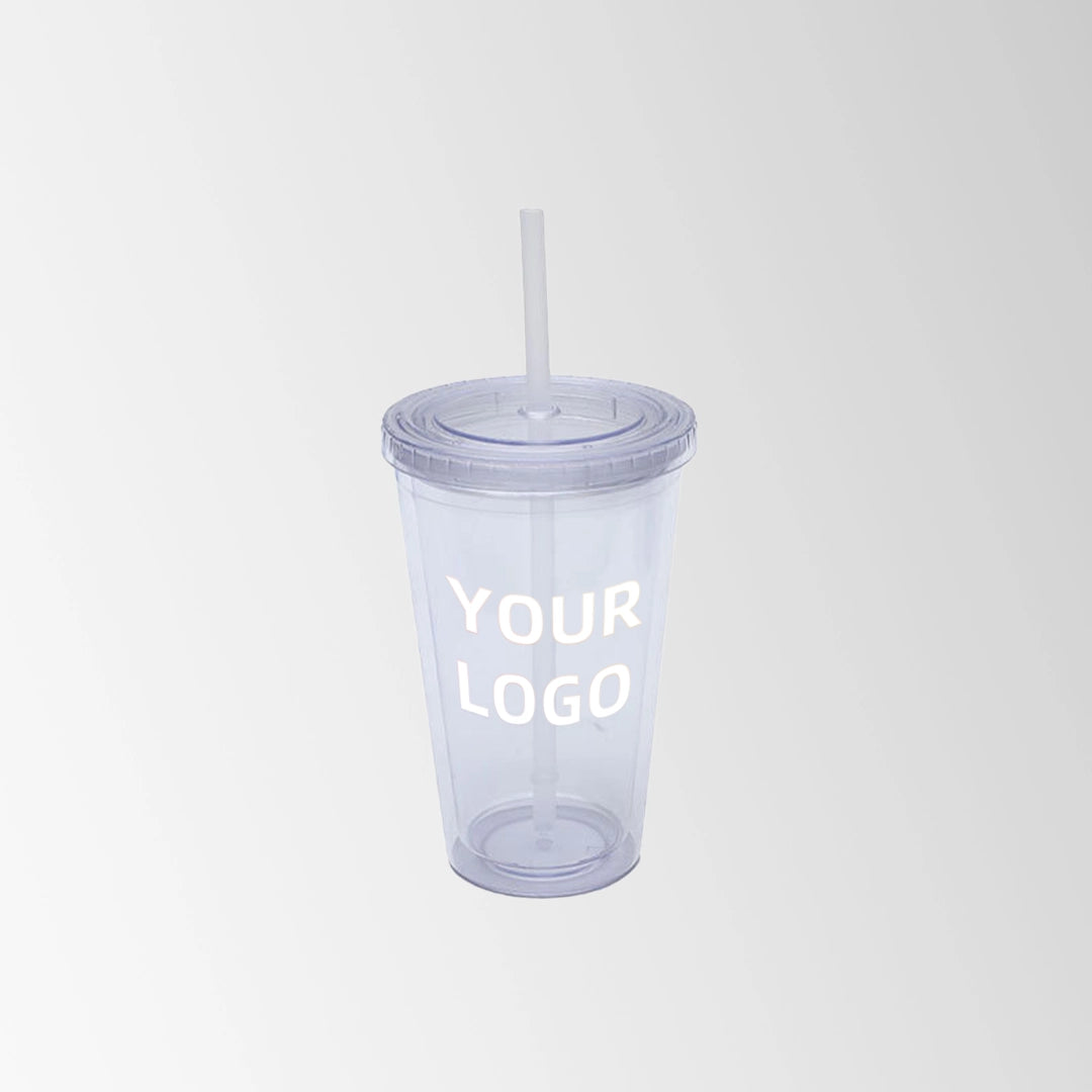 plastic tumbler with clear lid and straw
