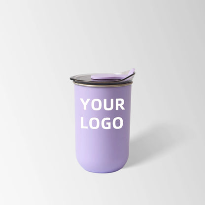 Lavender stainless steel coffee cup custom logo
