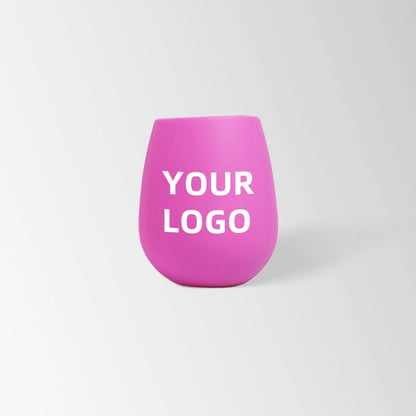 Magenta silicone stemless wine tumbler custom logo