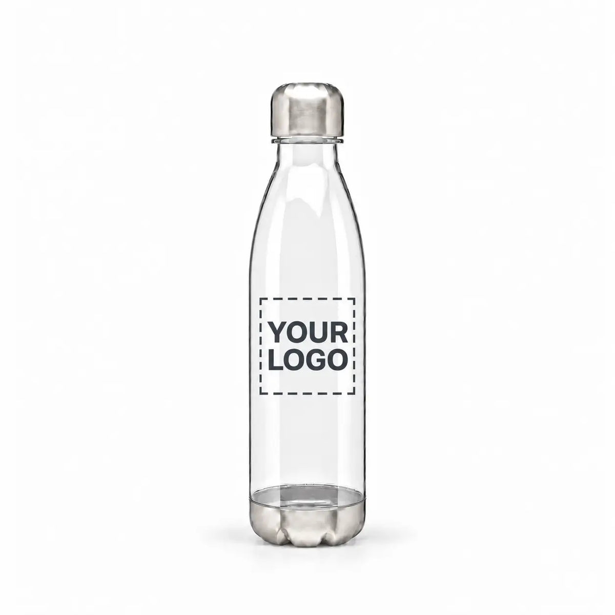 24 oz cola-shape plastic sports water bottle in clear