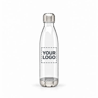 24 oz cola-shape plastic sports water bottle in clear