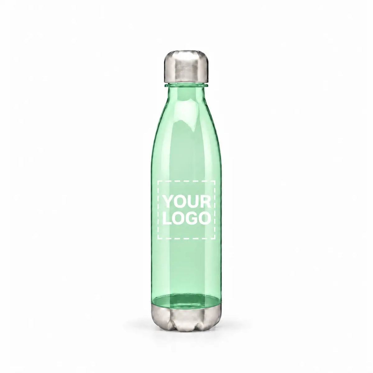24 oz cola-shape plastic sports water bottle in light green
