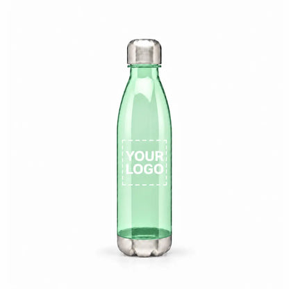24 oz cola-shape plastic sports water bottle in light green