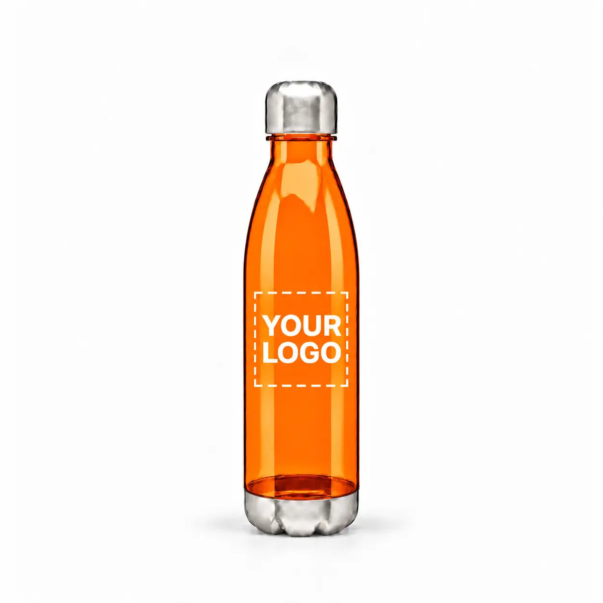 24 oz cola-shape plastic sports water bottle in orange