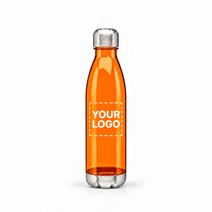 24 oz cola-shape plastic sports water bottle in orange