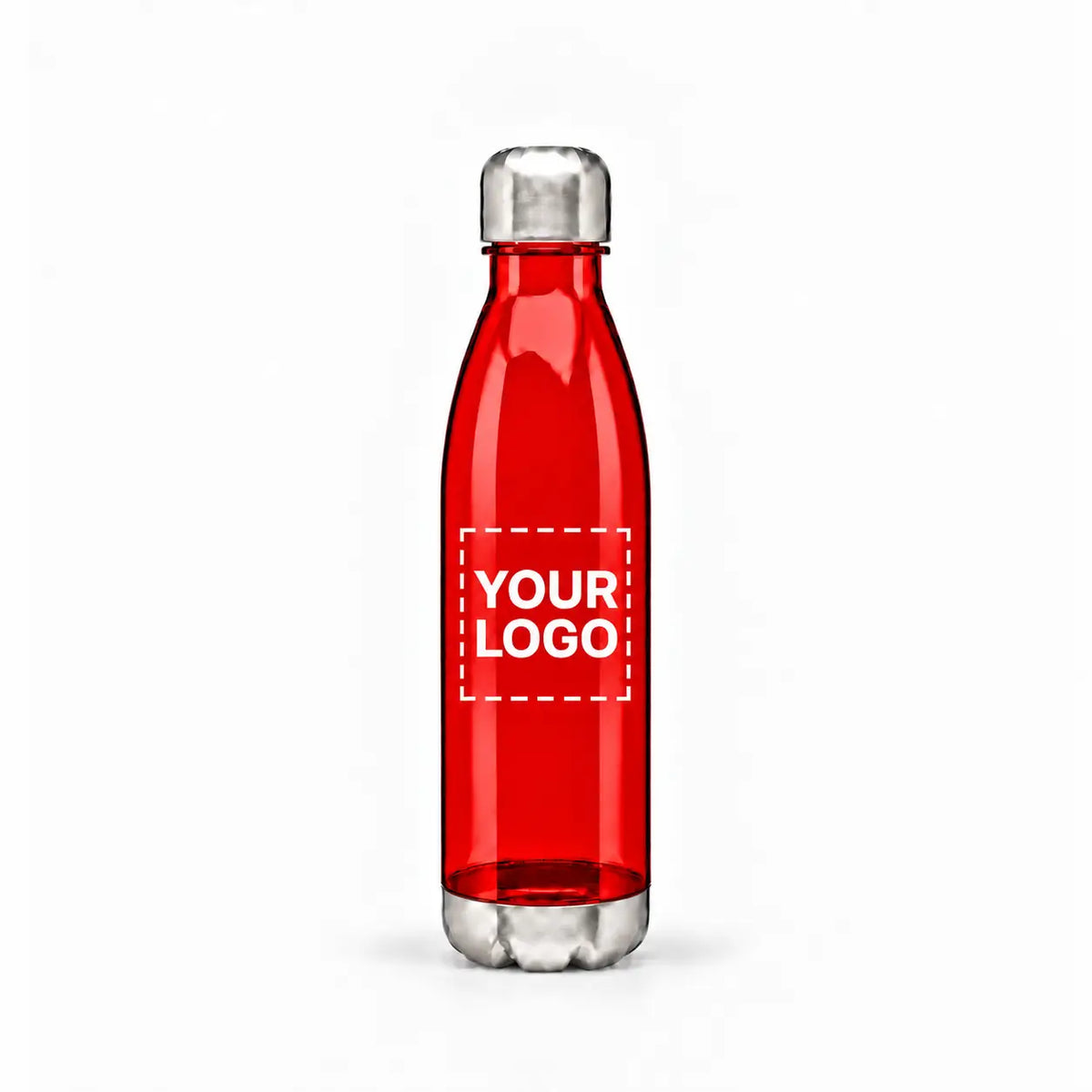 24 oz cola-shape plastic sports water bottle in red