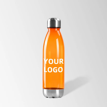 24 oz cola-shape plastic sports water bottle in orange