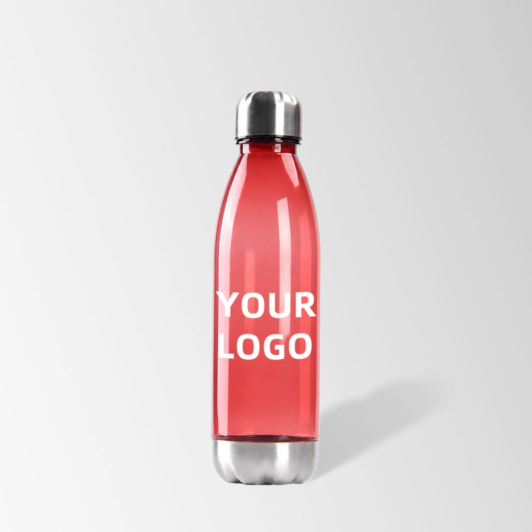 24 oz cola-shape plastic sports water bottle in red