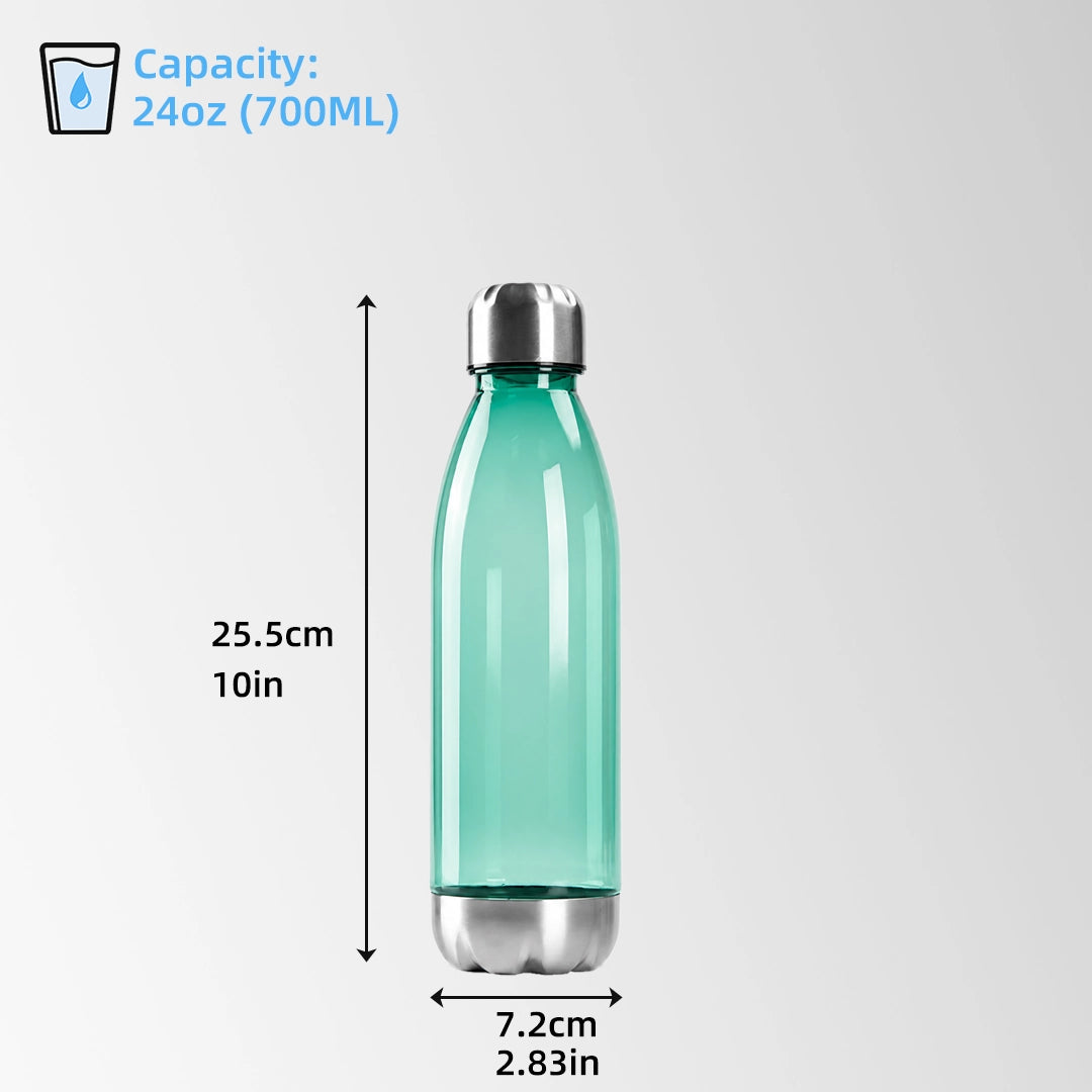 24 oz cola-shape plastic sports water bottle size guide