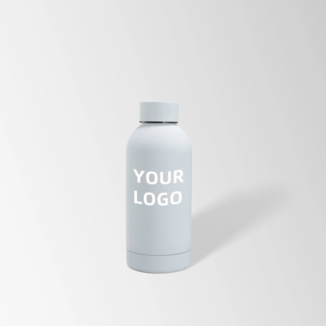 12 oz. White insulated water bottle custom logo