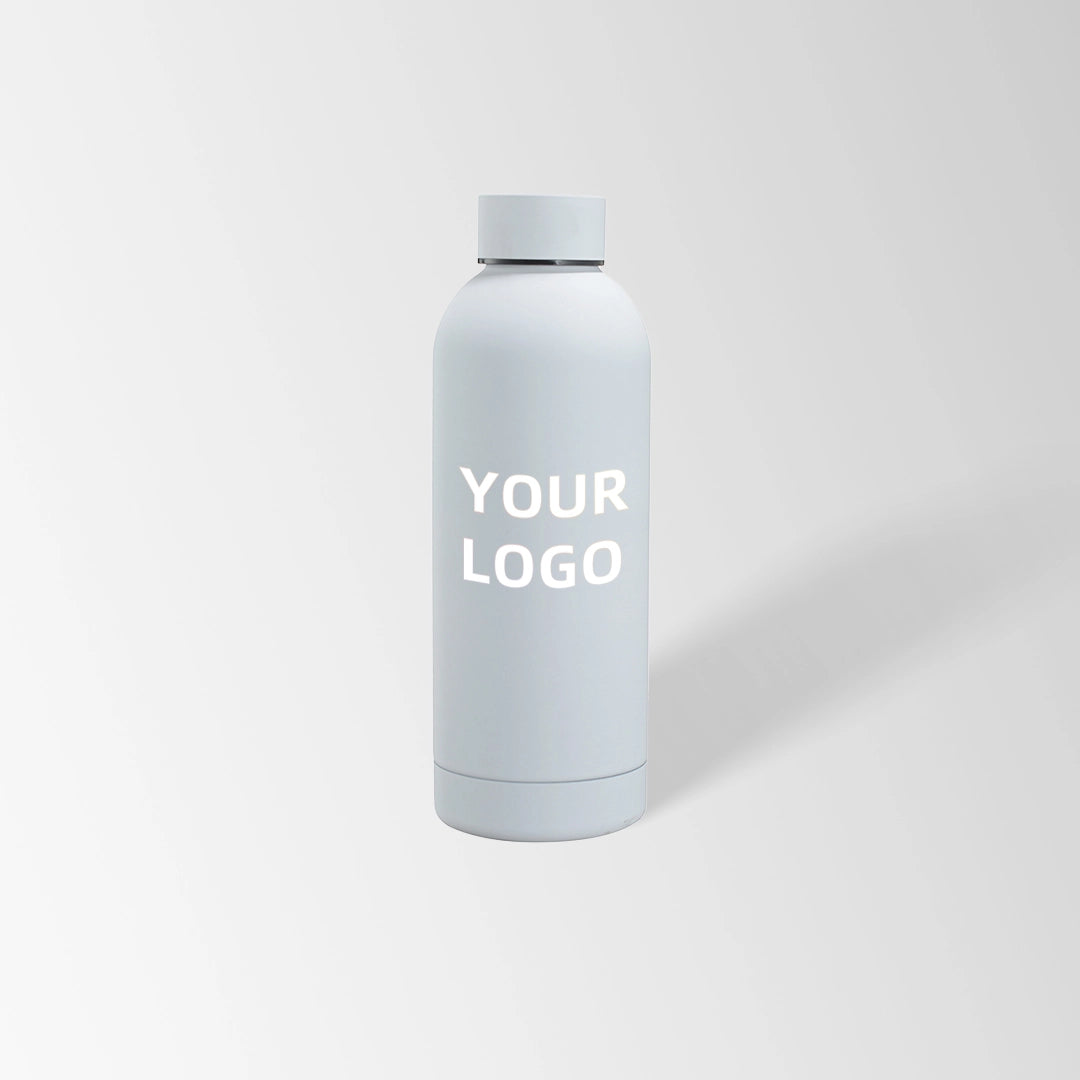 17 oz. White insulated water bottle custom logo