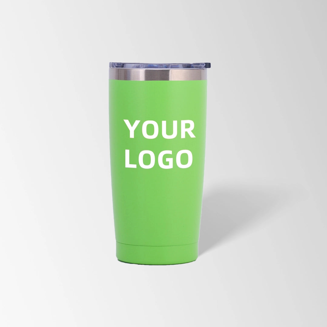Grass green vacuum insulated tumbler custom logo
