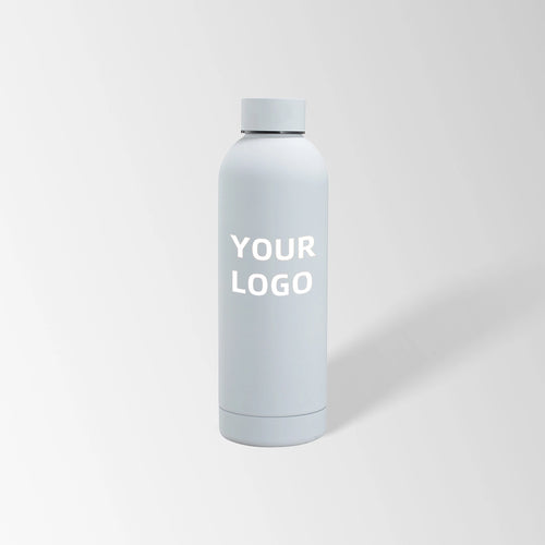 25 oz. White insulated water bottle custom logo