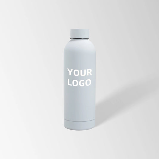 25 oz. White insulated water bottle custom logo