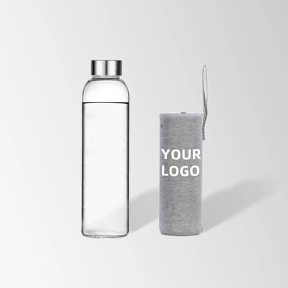 25 oz. Glass Water Bottle with Sleeve in Gray