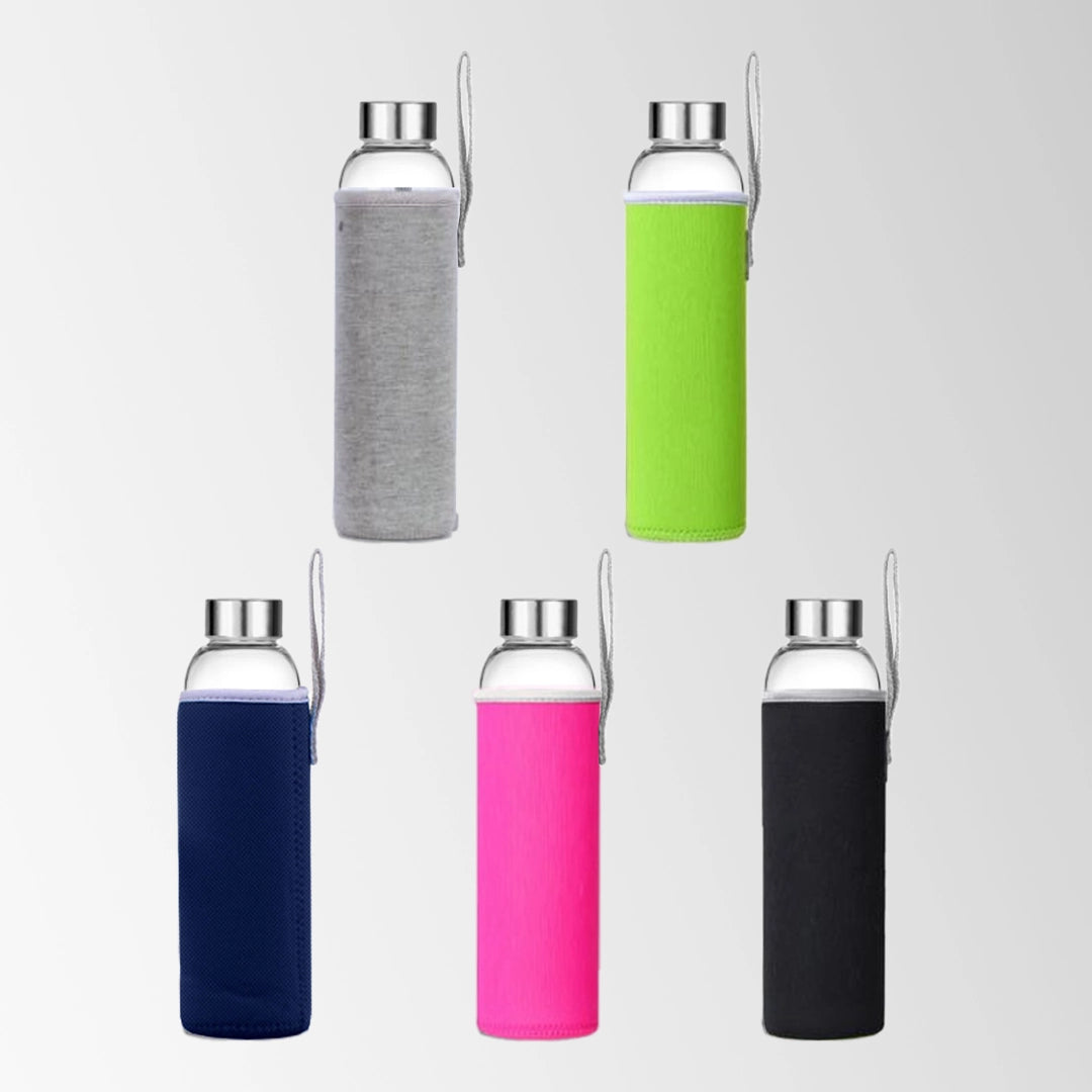25 oz. Glass Water Bottle with Sleeve in Multiple Colors