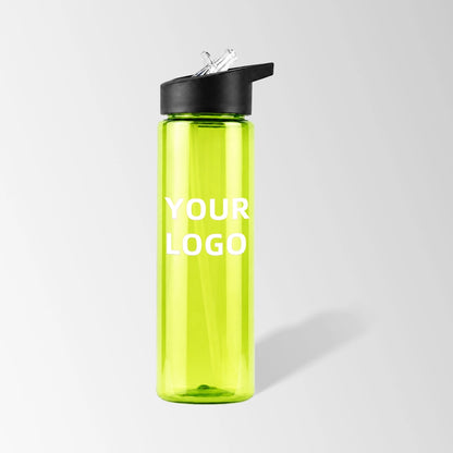 25 oz. Green Plastic Sports Water Bottle with Flip Straw Lid