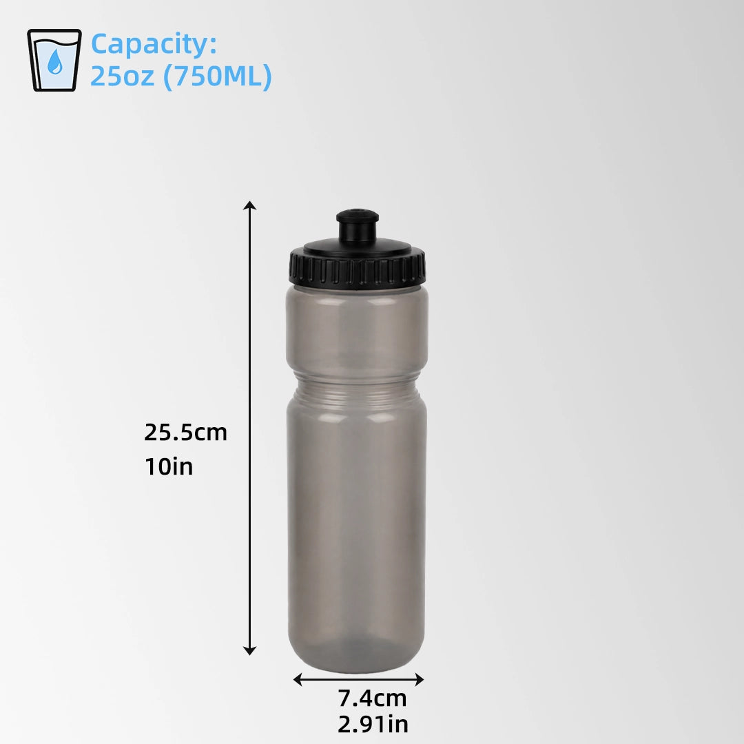 25 oz. Plastic Squeeze Sports Bike Water Bottle Size Details